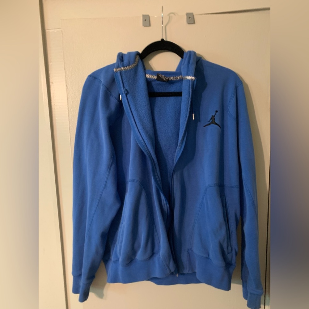 Jordan zip up blue hoodie